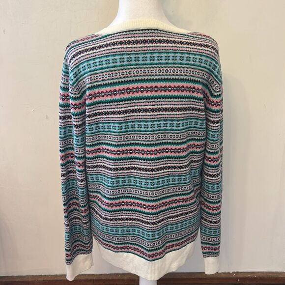 Talbots multicolored fair isle long sleeve sweater Size L EUC - Picture 5 of 8